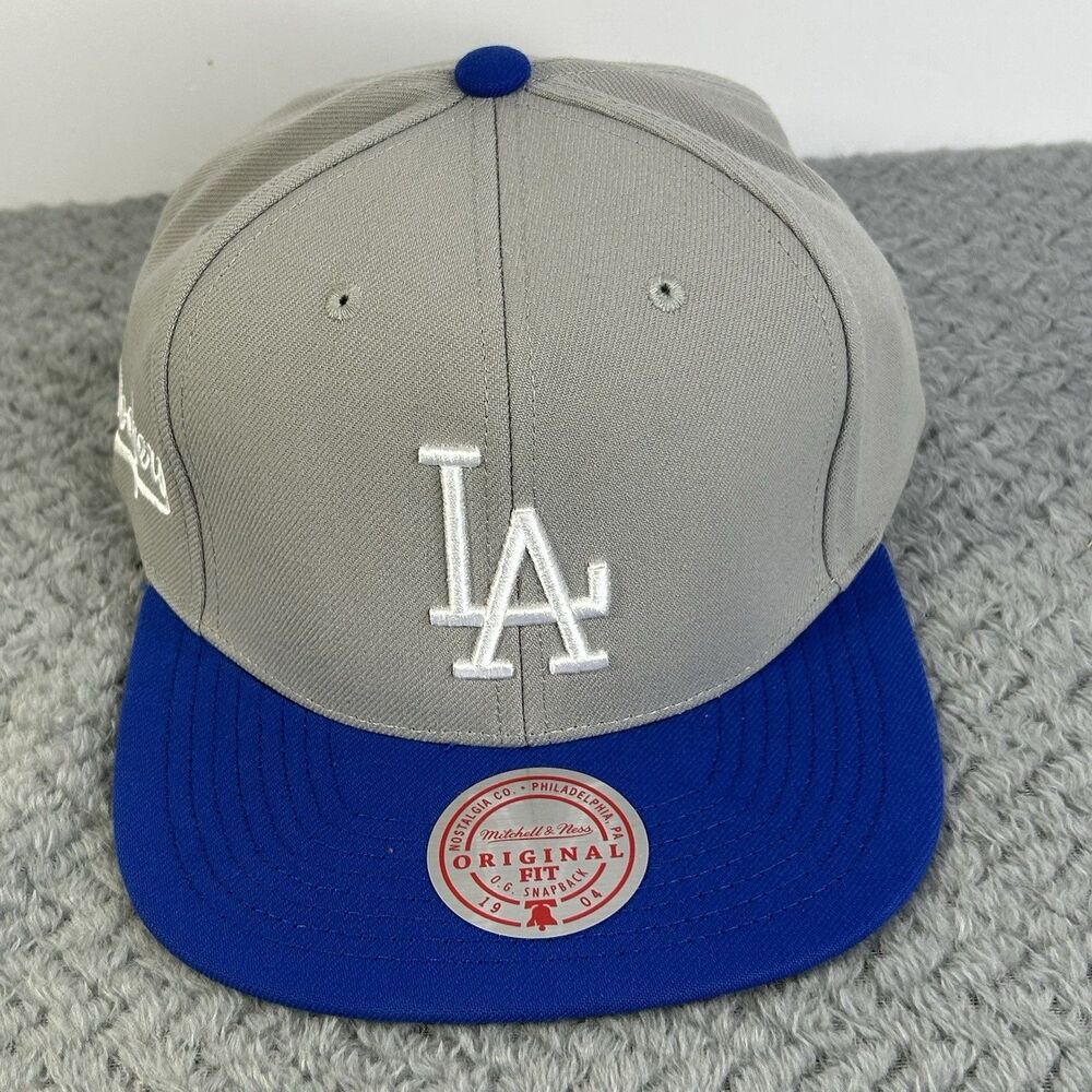Mitchell & Ness Los Angeles Dodgers MLB Gray Blue Snapback Baseball Cap Hat